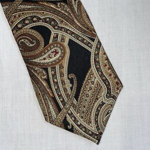 Pierre Balmain Men’s Dress Tie Size 56” Gold Paisley Business Formal City